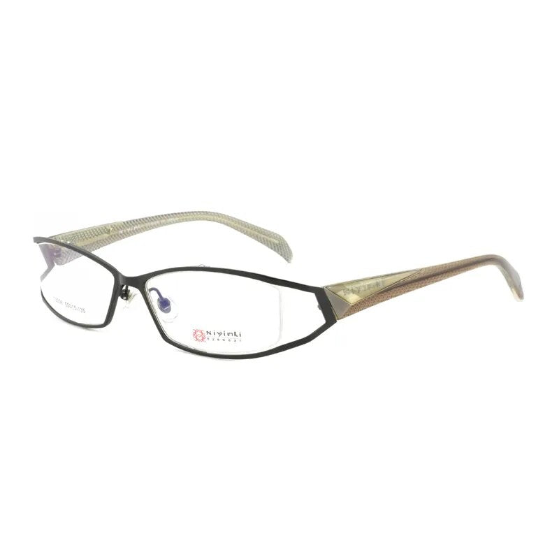 Cubjoue Unisex Full Rim Rectangle Alloy Myopic Reading Glasses 13006 Reading Glasses Cubojue Black 0