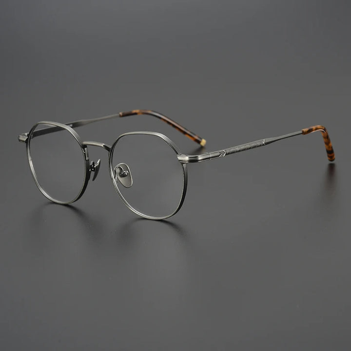 Black Mask Women's Full Rim Flat Top Oval Titanium Eyeglasses 41386