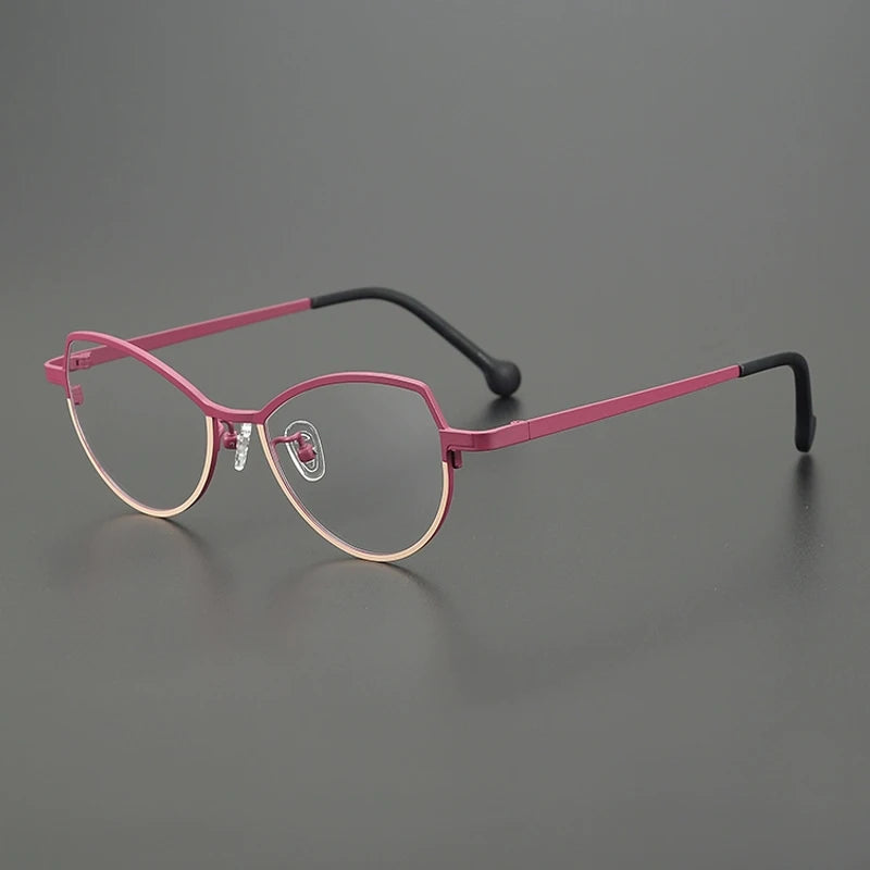 Gatenac Unisex Full Rim Brow Line Cat Eye Titanium Eyeglasses Gxy85848