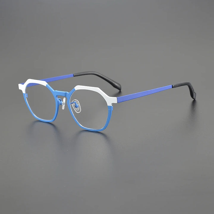 Nobler Unisex Full Rim Flat Top Polygon Titanium Eyeglasses 1858 Full Rim Nobler C6