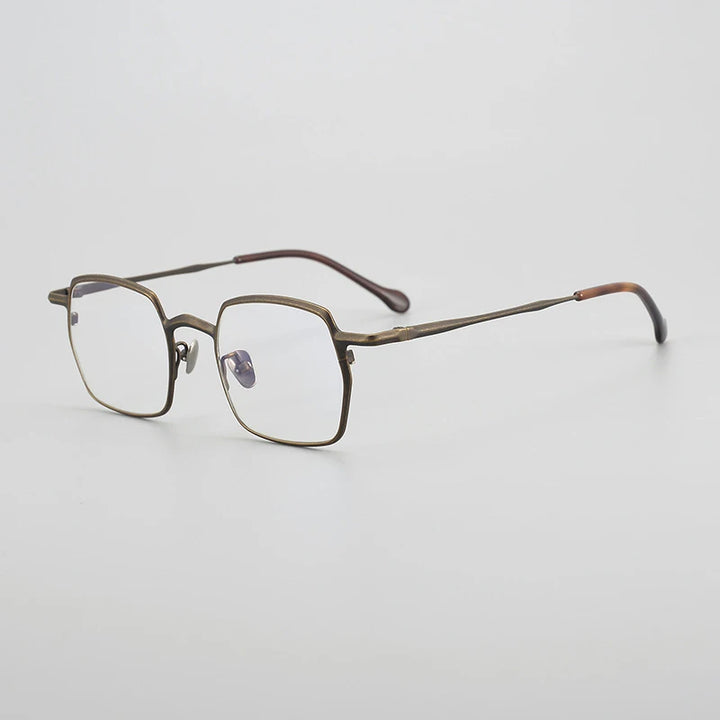Gatenac Unisex Full Rim Square Titanium Eyeglasses Gxyj1456 Full Rim Gatenac Bronze