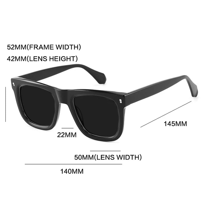 Gatenac Unisex Full Rim Big Square Acetate Polarized Sunglasses M007 Sunglasses Gatenac