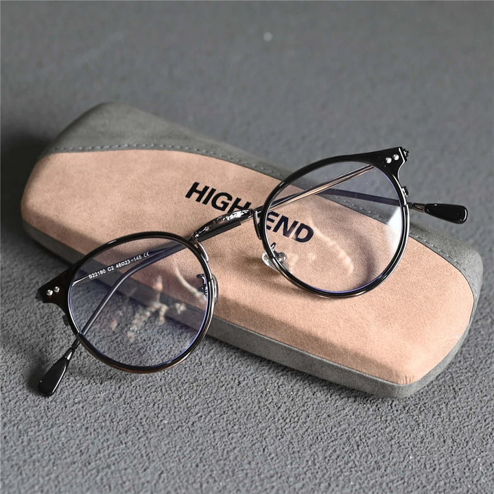 Cubojue Women's Full Rim Round Tr 90 Alloy Eyeglasses 522180