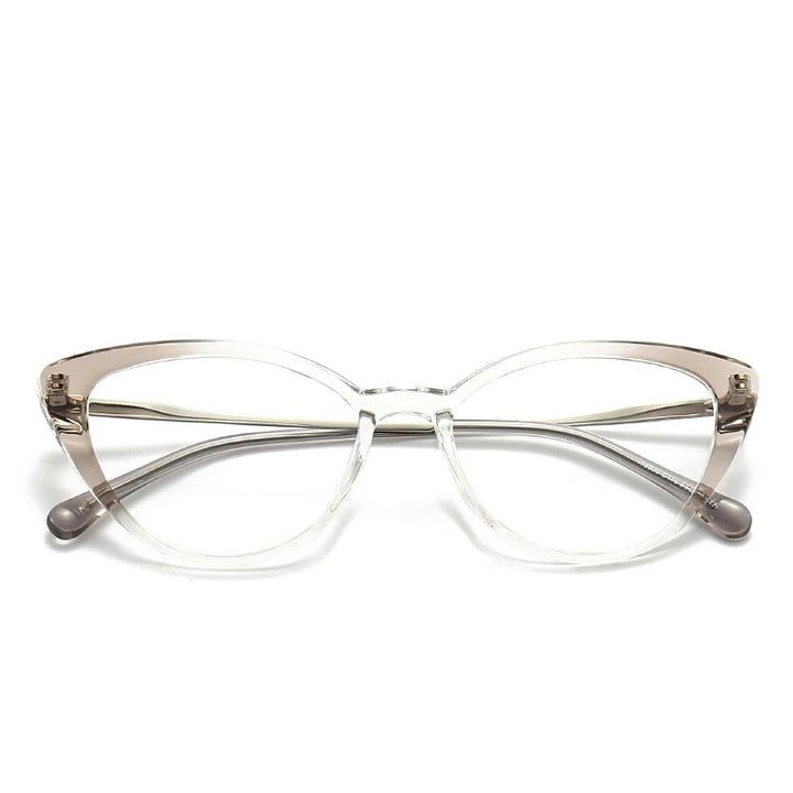 Hdcrafter Unisex Full Rim Oval Cat Eye Acetate Eyeglasses 48099 Full Rim Hdcrafter Eyeglasses Gradient-Grey