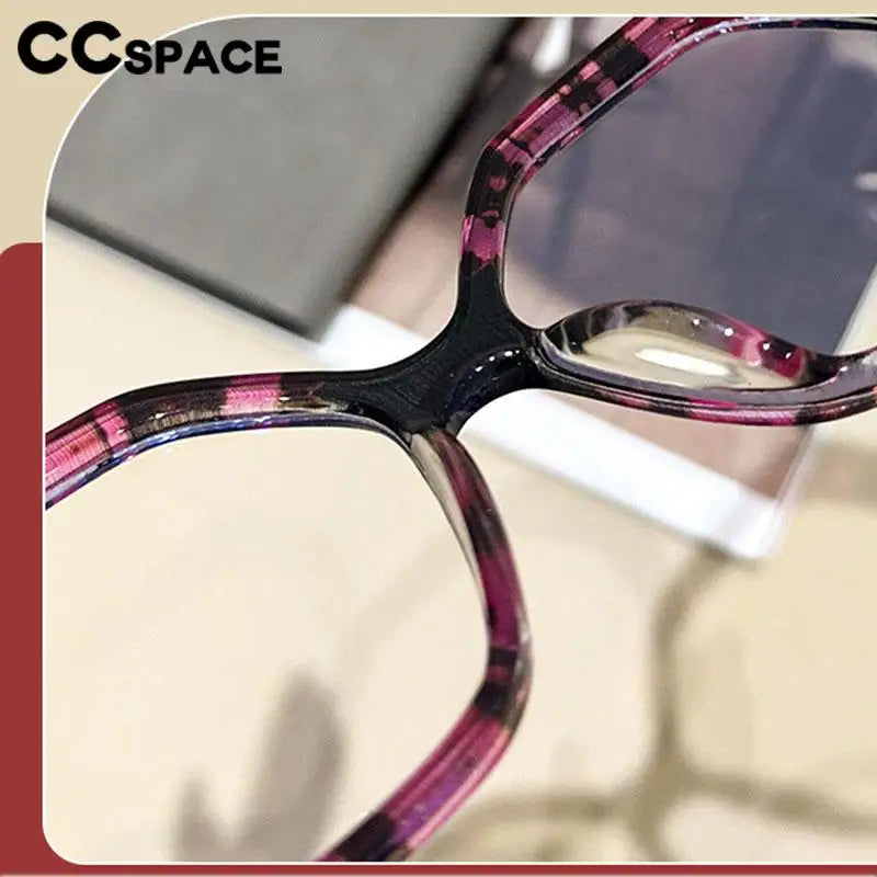 CCspace Women's Full Rim Large Polygon Plastic Eyeglasses 57426 Full Rim CCspace