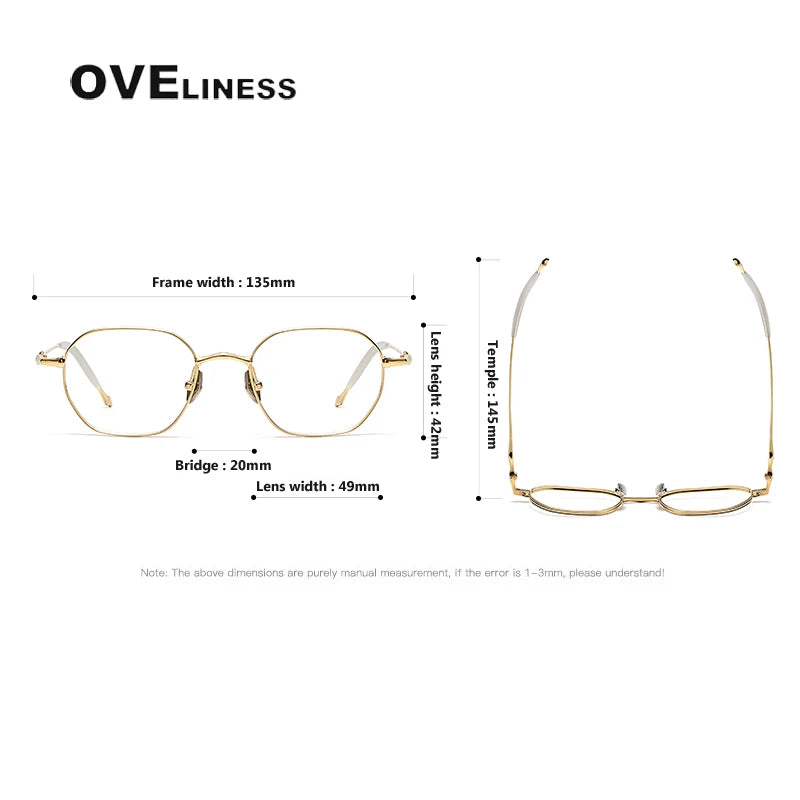 Oveliness Unisex Full Rim Polygon Titanium Eyeglasses 4220 Full Rim Oveliness