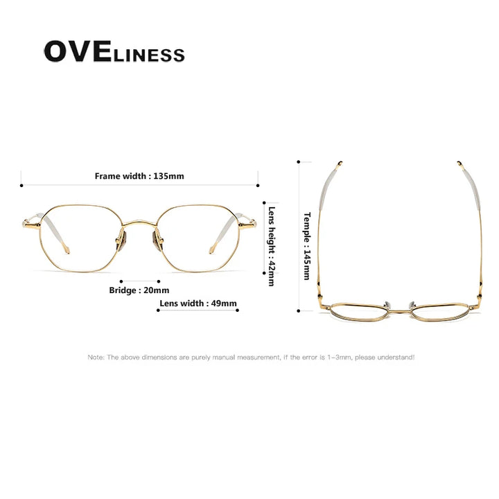 Oveliness Unisex Full Rim Polygon Titanium Eyeglasses 4220 Full Rim Oveliness