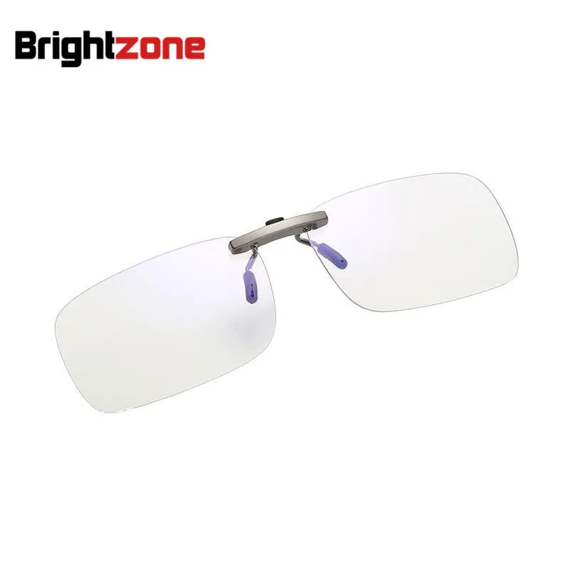 Brightzone Unisex Rimless Square Yellow Anti Blue Clip On Sunglasses 8007 Clip On Sunglasses Brightzone GC01 Clear