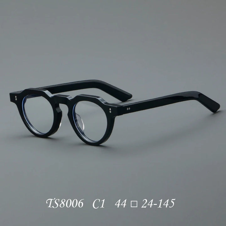 Nobler Unisex Full Rim Flat Top Round Thick Acetate Eyeglasses 8006 Full Rim Nobler C1