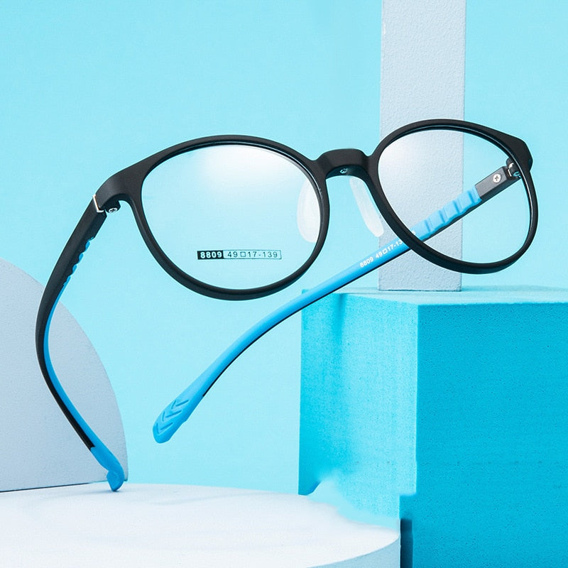 Bclear Unisex Children Full Rim Round TR 90 Titanium Eyeglasses Kd8809 Full Rim Bclear