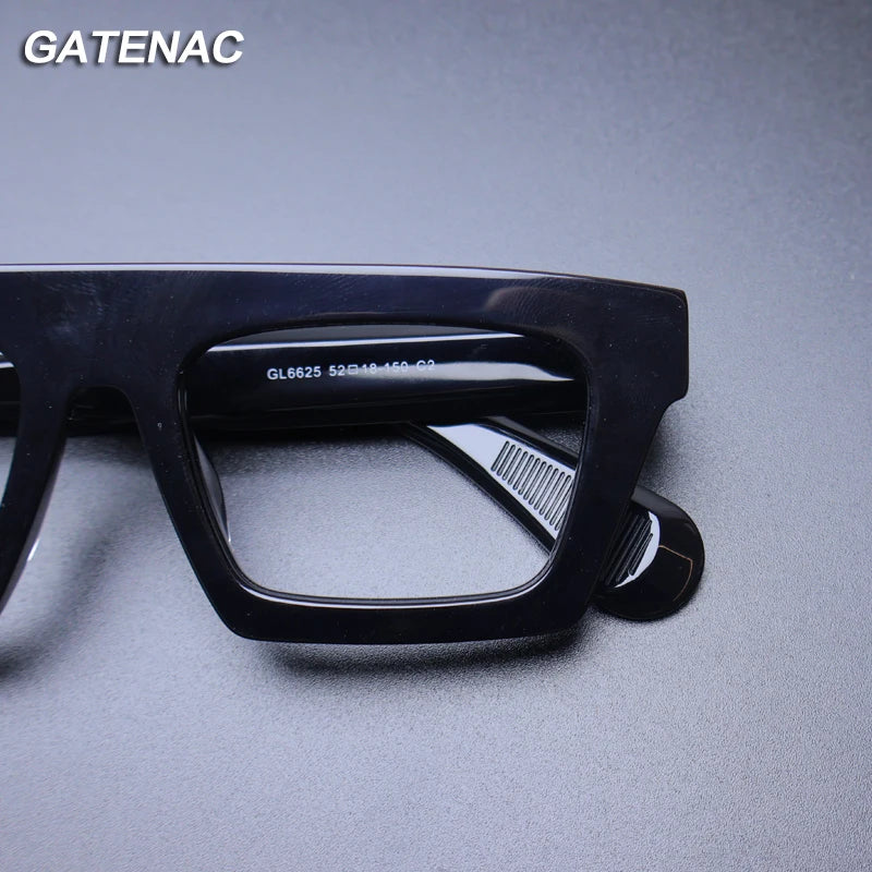 Gatenac Unisex Full Rim Square Acetate Eyeglasses Gxyj-1176 Full Rim Gatenac