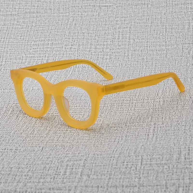 Cubojue Unisex Full Rim Square Acetate Reading Glasses Hmc46 Reading Glasses Cubojue orange 0