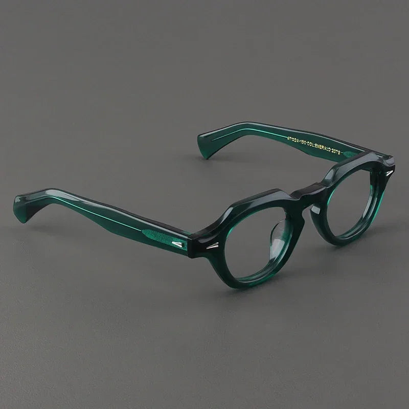 Hewei Unisex Full Rim Flat Top Oval Men's Acetate Eyeglasses 149842 Full Rim Hewei glasses frame C5