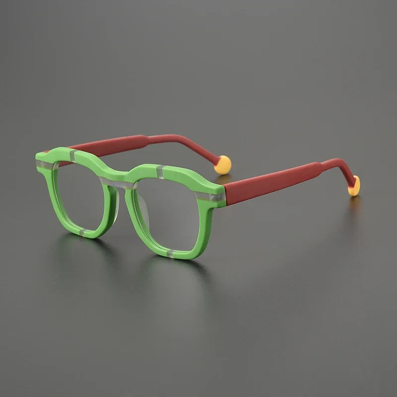 Hewei Unisex Full Rim Big Oval Square Acetate Eyeglasses 49150 Full Rim Hewei C5 CHINA