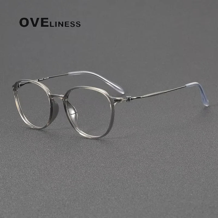 Oveliness Women's Full Rim Oval Square Acetate Titanium Eyeglasses 88666