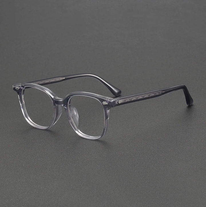 Black Mask Unisex Full Rim Square Acetate Eyeglasses 8099 Full Rim Black Mask Gray