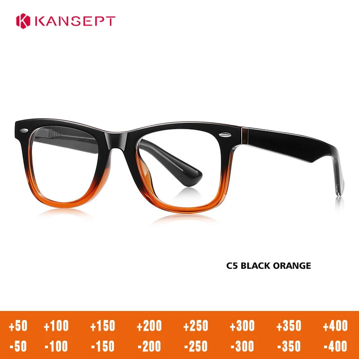 Kansept Unisex Full Rim Square Tr 90 Alloy Reading Glasses 62028