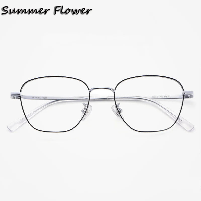 Summer Flower Women's Full Rim Polygon Steel Eyeglasses 902641
