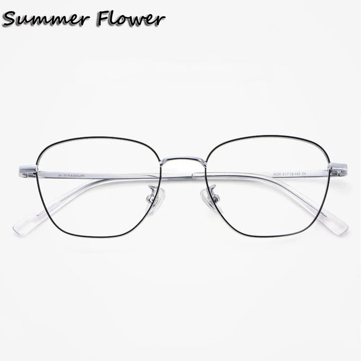 Summer Flower Women's Full Rim Polygon Steel Eyeglasses 902641
