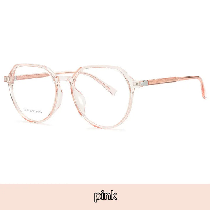 Kocolior Unisex Full Rim Flat Top Oval Tr 90 Hyperopic Reading Glasses 7810 Reading Glasses Kocolior Pink China 0