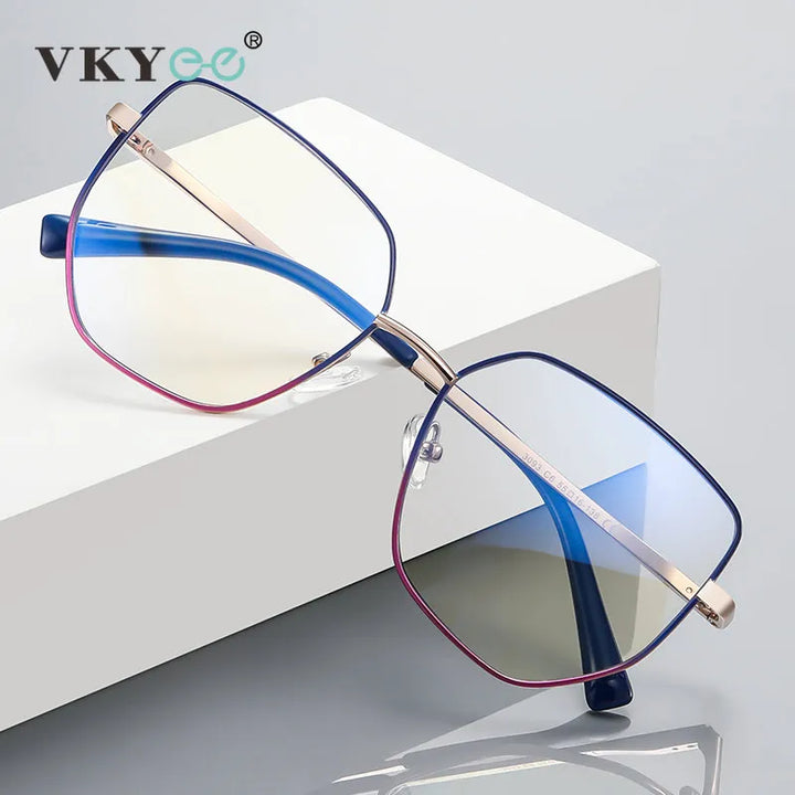 Vicky Women's Full Rim Polygon Square Stainless Steel Reading Glasses 3093 Reading Glasses Vicky