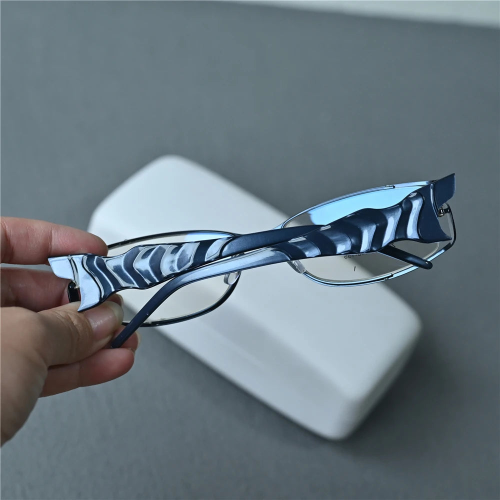 Cubojue Unisex Semi Rim Small Rectangle Alloy Reading Glasses C635 Reading Glasses Cubojue