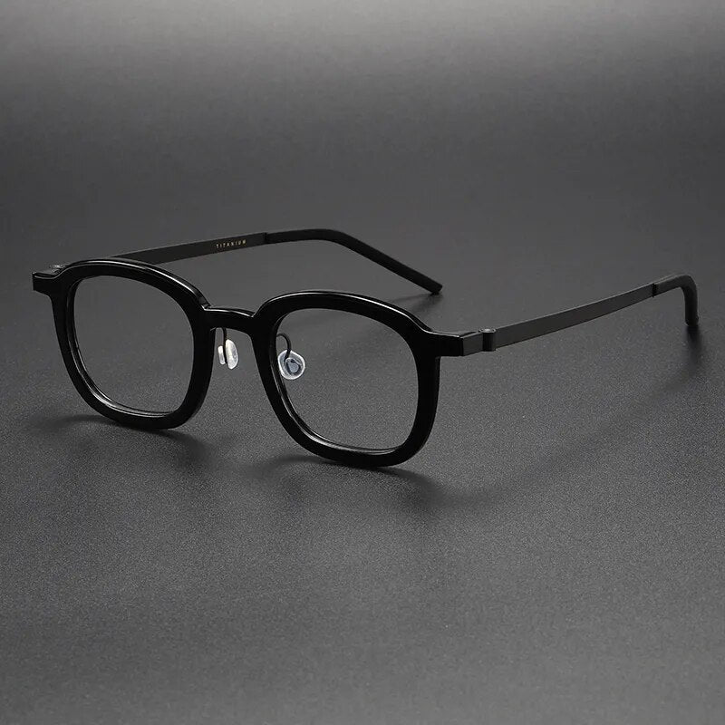 Muzz Unisex Full Rim Square Titanium Acetate Eyeglasses 1050 Full Rim Muzz C1