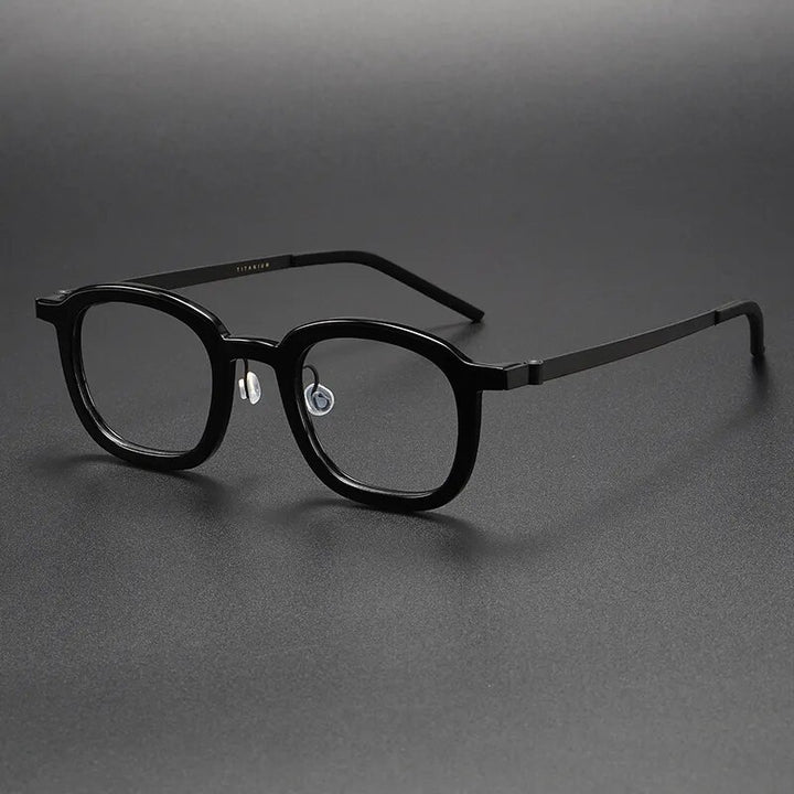 Muzz Unisex Full Rim Square Titanium Acetate Eyeglasses 1050 Full Rim Muzz C1