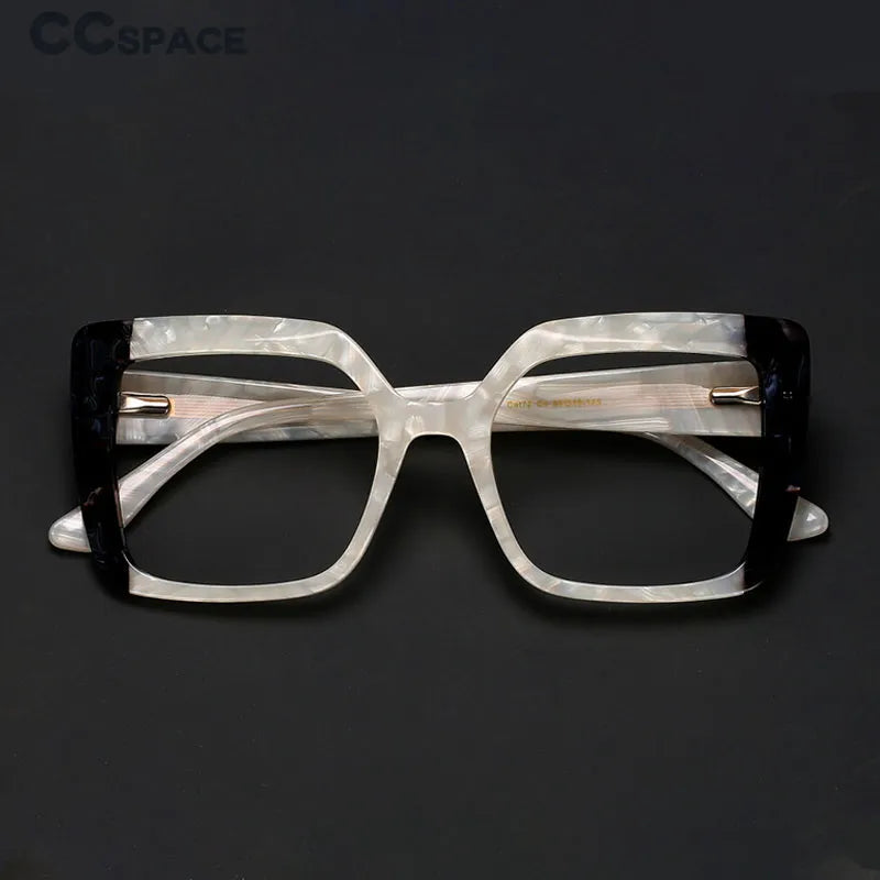 CCspace Women's Full Rim Square Acetate Hyperopic Reading Glasses R56956 Reading Glasses CCspace