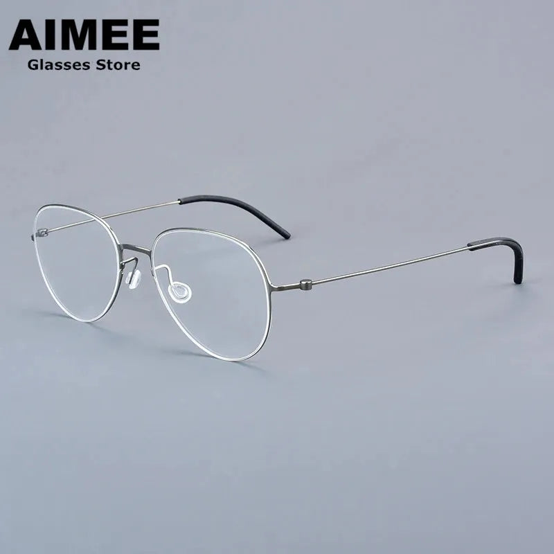 Aimee Unisex Full Rim Polygon Screwless Titanium Eyeglasses 551211