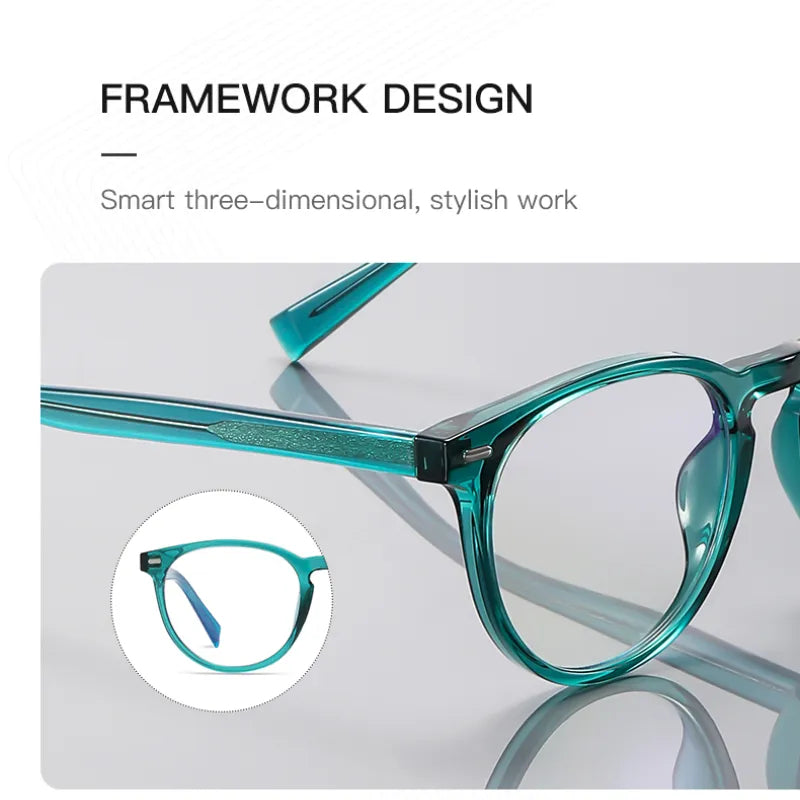 Vicky Unisex Full Rim Tr 90 Stainless Steel Round Reading Glasses 2117 Reading Glasses Vicky