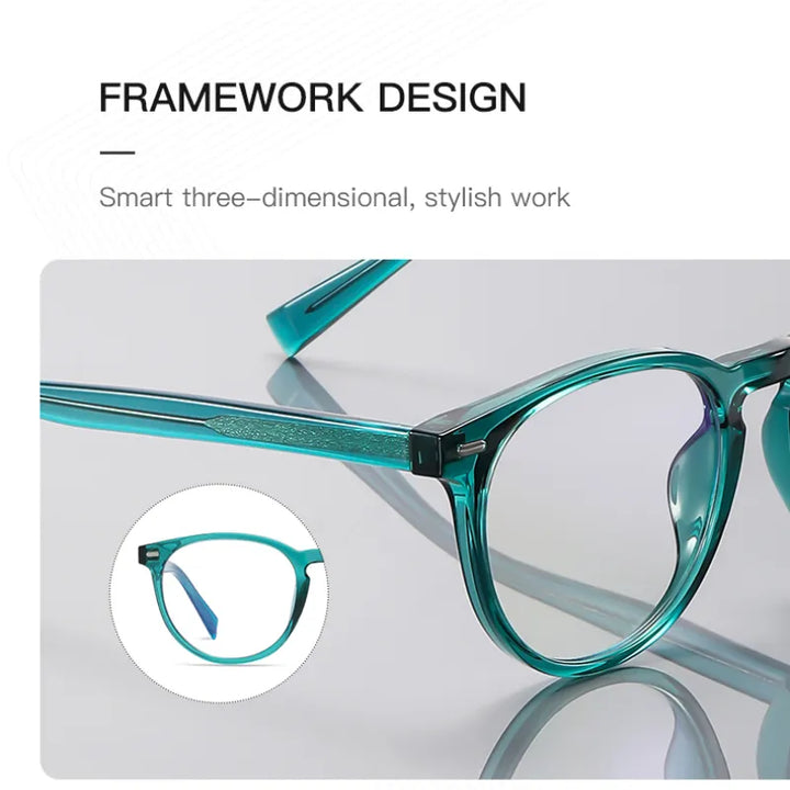 Vicky Unisex Full Rim Tr 90 Stainless Steel Round Reading Glasses 2117 Reading Glasses Vicky