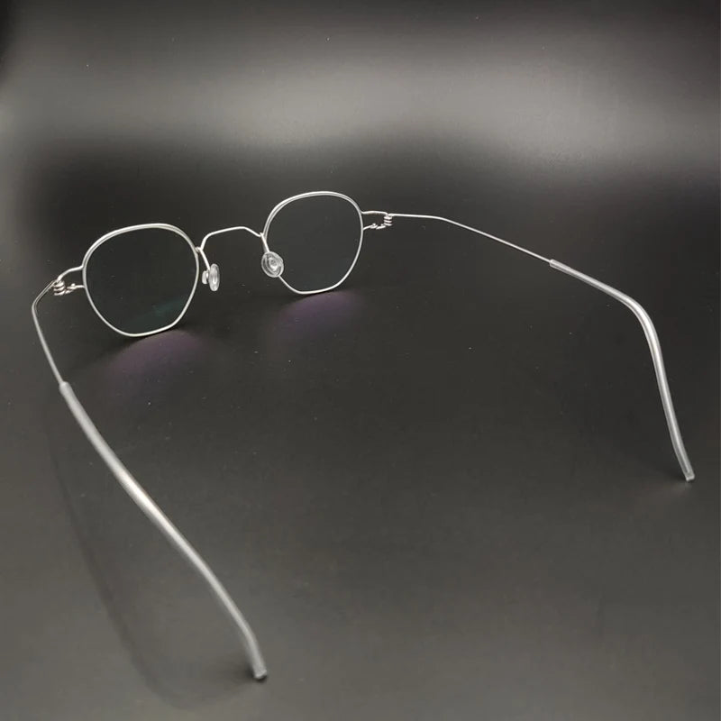 Yujo Unisex Full Rim Polygonal Stainless Steel Eyeglasses Y3835 Full Rim Yujo