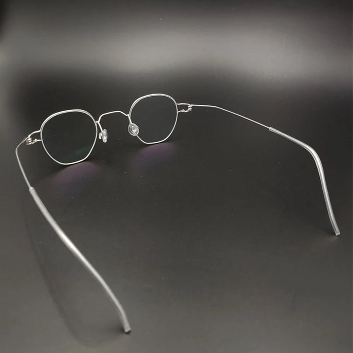 Yujo Unisex Full Rim Polygonal Stainless Steel Eyeglasses Y3835 Full Rim Yujo