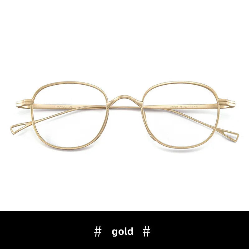 Kocolior Unisex Full Rim Round Titanium Hyperopic Reading Glasses 8016 Reading Glasses Kocolior Gold 0