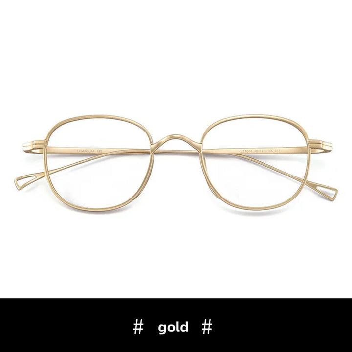 Kocolior Unisex Full Rim Round Titanium Hyperopic Reading Glasses 8016 Reading Glasses Kocolior Gold 0