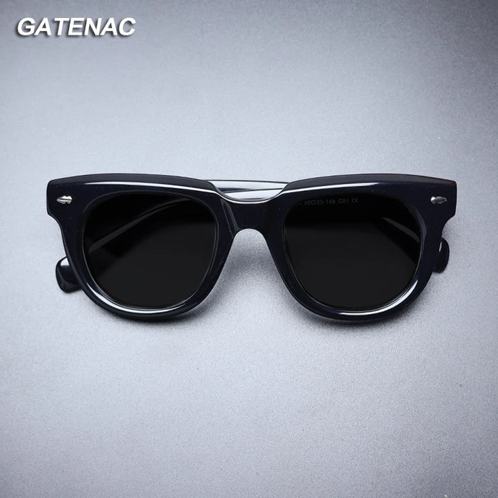 Gatenac Unisex Full Rim Square Acetate Polarized Sunglasses Mo17 Sunglasses Gatenac