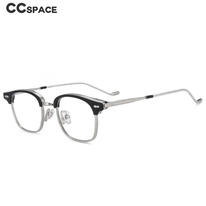 CCspace Women's Full Rim Square Alloy Acetate Reading Glasses R49425 Reading Glasses CCspace
