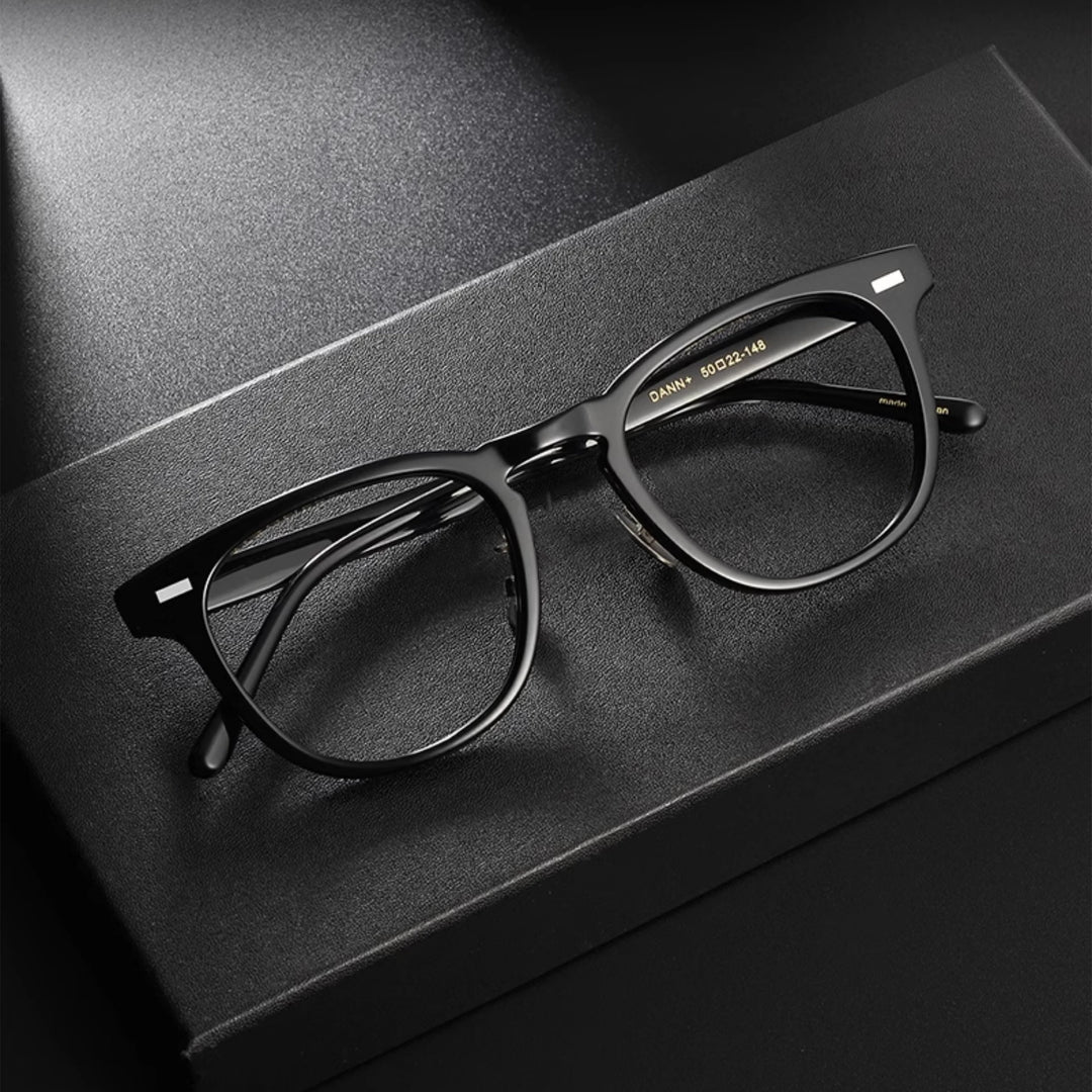 Black Mask Unisex Full Rim Square Acetate Eyeglasses 14422 Full Rim Black Mask