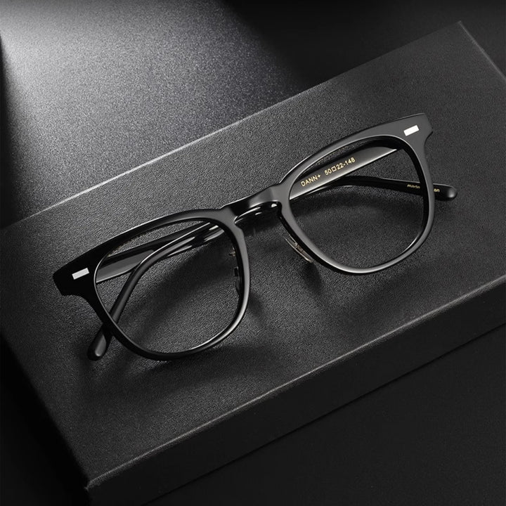 Black Mask Unisex Full Rim Square Acetate Eyeglasses 14422 Full Rim Black Mask