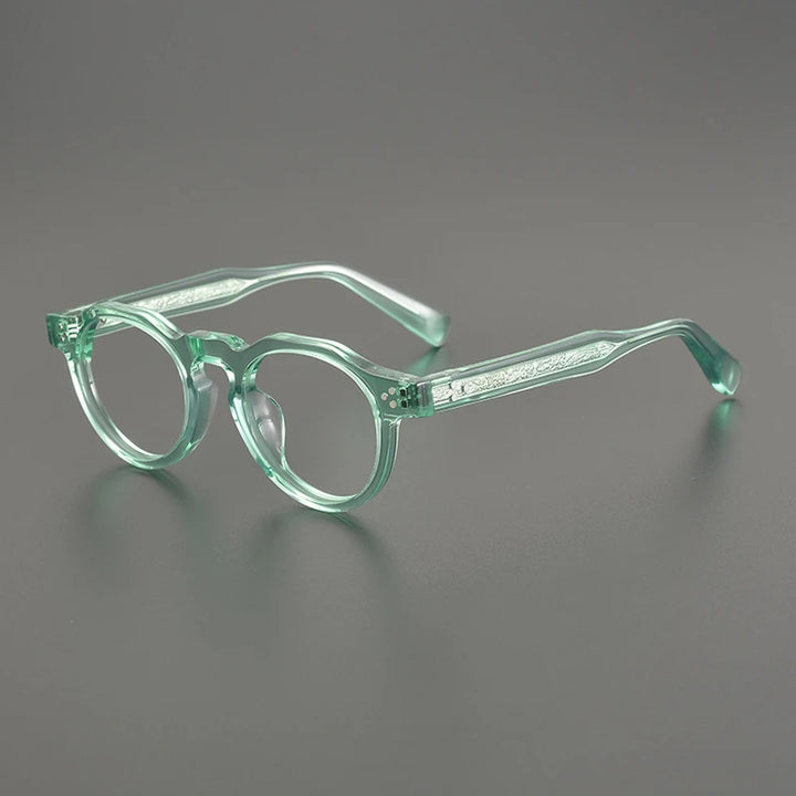 Gatenac Unisex Full Rim Round Acetate Eyeglasses Gxyj1164 Full Rim Gatenac Green