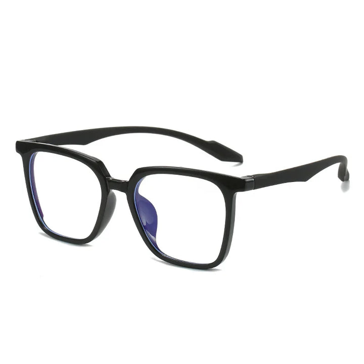 Kocolior Unisex Full Rim Large Square Acetate Hyperopic Reading Glasses 81013 Reading Glasses Kocolior Black 0
