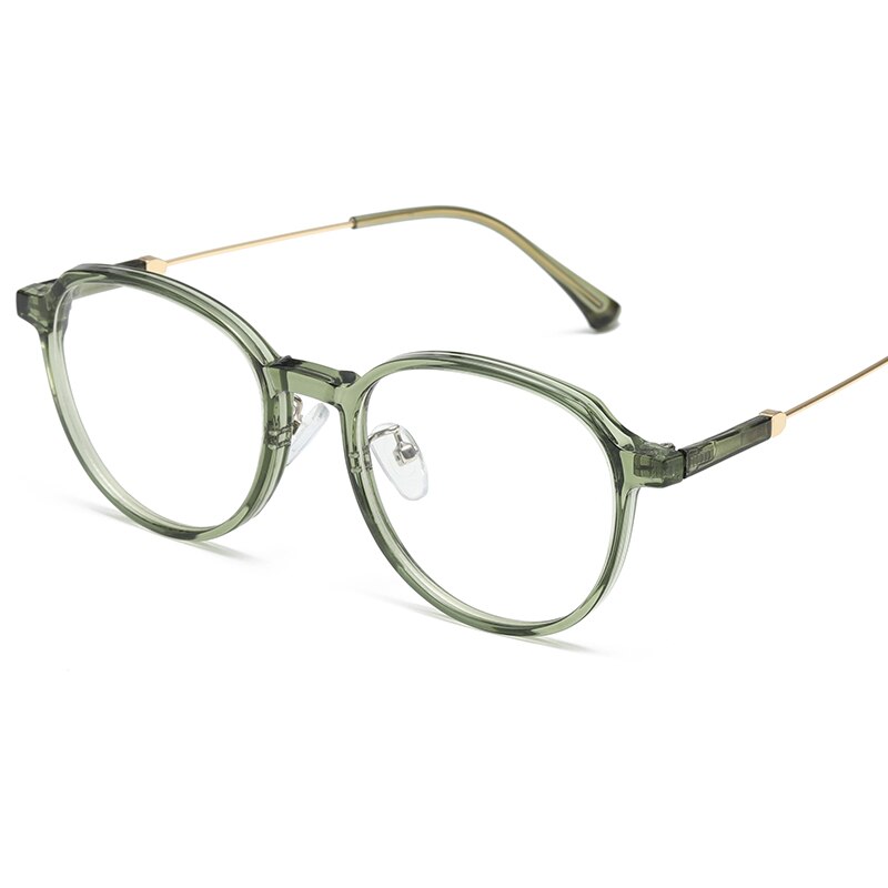 Reven Jate Unisex Full Rim Flat Top Round Polycarbonate Alloy Eyeglasses 81288 Full Rim Reven Jate C6