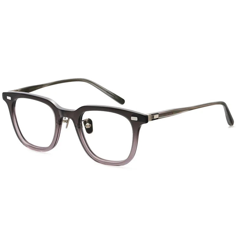 Black Mask Women's Full Rim Square Acetate Eyeglasses Bm319 Full Rim Black Mask Purple-Gray