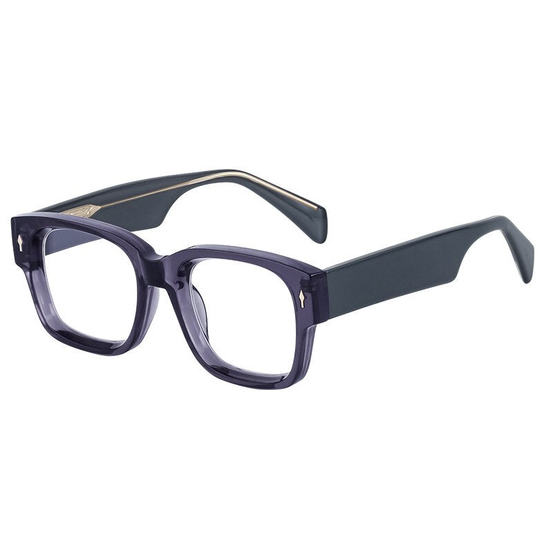 CCspace Unisex Full Rim Square Tr 90 Titanium Eyeglasses 56737 Full Rim CCspace C8PurpleBlack