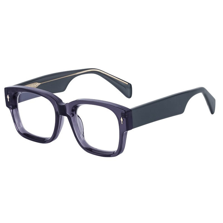 CCspace Unisex Full Rim Square Tr 90 Titanium Eyeglasses 56737 Full Rim CCspace C8PurpleBlack
