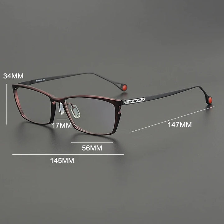 Gatenac Unisex Full Rim Square Brow Line Titanium Eyeglasses Gxyj2117