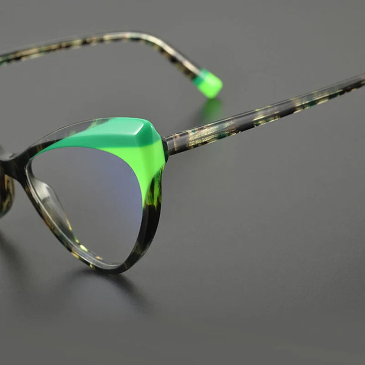 Nobler Unisex Full Rim Irregular Oval Cat Eye Acetate Eyeglasses  P021 Full Rim Nobler