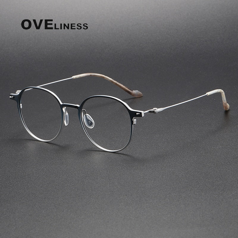 Oveliness Unisex Full Rim Round Titanium Eyeglasses 8202315 Full Rim Oveliness