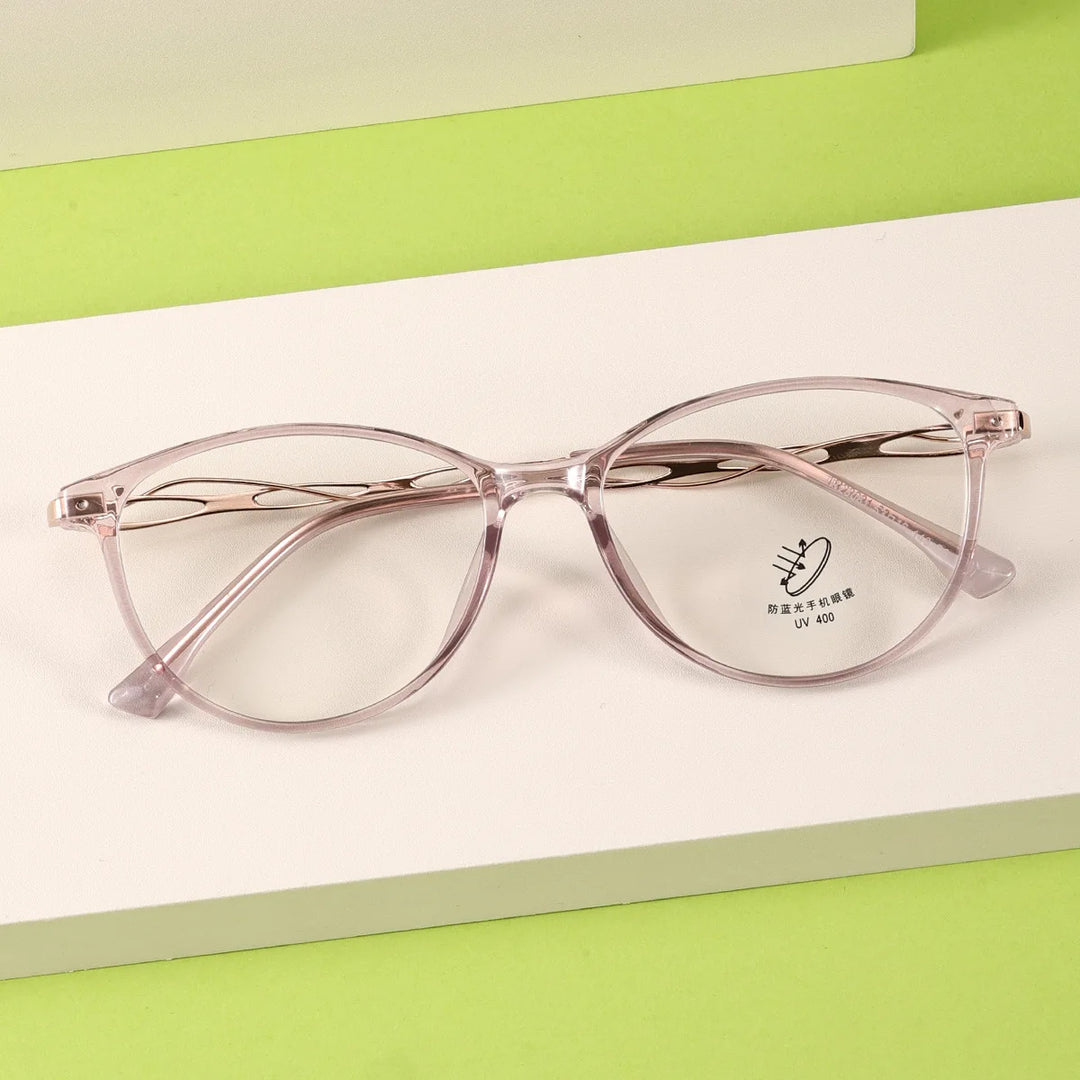 Gmei Women's Full Rim Oval Tr 90 Titanium-Alloy Eyeglasses 23081